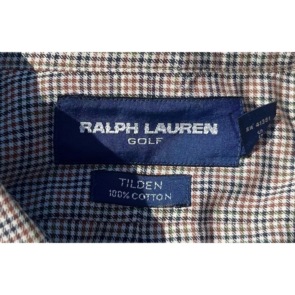 Ralph Lauren Golf Shirt Mens 2XL Plaid Tilden Button Down Long Sleeve - Picture 8 of 11